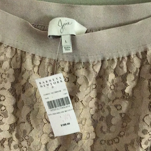 Joie Women’s Lace Pull On Skirt Cream Ivory Metallic L - Picture 3 of 10